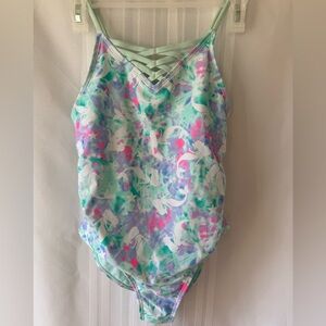 Wonder Nation Walmart Girls Mermaid One Piece Swimsuit Size 10/12 Large